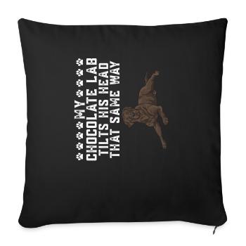 Chocolate Brown Labrador Retriever Dog - Sofa pillowcase 17,3'' x 17,3'' (45 x 45 cm) - black - Front