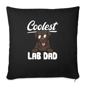 Schoko Brauner Labrador Retriever Hund - Sofakissenbezug 45 x 45 cm - Schwarz - Vorne