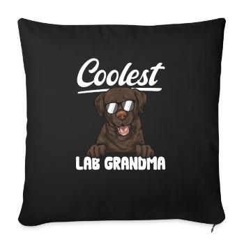 Chocolate Brown Labrador Retriever Dog - Sofa pillowcase 17,3'' x 17,3'' (45 x 45 cm) - black - Front