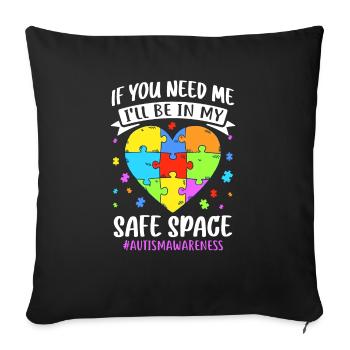 Autism Autistic Autistic - Sofa pillowcase 17,3'' x 17,3'' (45 x 45 cm) - black - Front