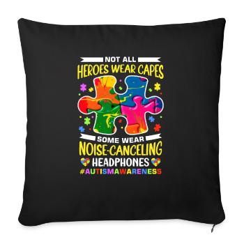 Autism Autistic Autistic - Sofa pillowcase 17,3'' x 17,3'' (45 x 45 cm) - black - Front