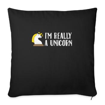 Je suis vraiment une licorne drôle arc-en-ciel dictons magiques - Housse de coussin décorative 45 x 45 cm - noir - Devant