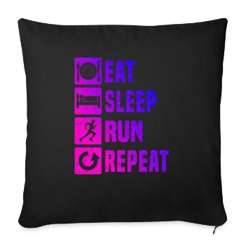 Running Laufen Fitness Cross Country Running - Sofa pillowcase 17,3'' x 17,3'' (45 x 45 cm) - black - Front