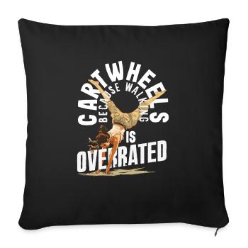 Cool cartwheel gymnastics - Sofa pillowcase 17,3'' x 17,3'' (45 x 45 cm) - black - Front