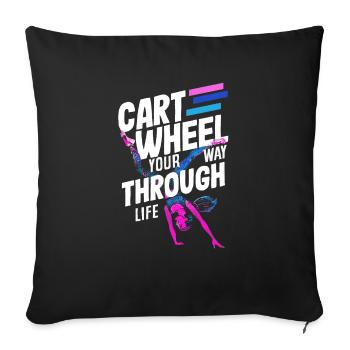 Cool cartwheel gymnastics - Sofa pillowcase 17,3'' x 17,3'' (45 x 45 cm) - black - Front