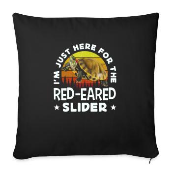 Red-eared turtle lovers - Sofa pillowcase 17,3'' x 17,3'' (45 x 45 cm) - black - Front