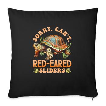 Red-eared turtle lovers - Sofa pillowcase 17,3'' x 17,3'' (45 x 45 cm) - black - Front