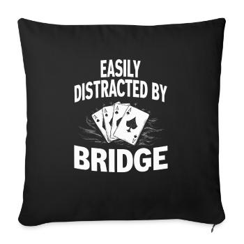 Cadeau pour le jeu de cartes Bridge - Housse de coussin décorative 45 x 45 cm - noir - Devant