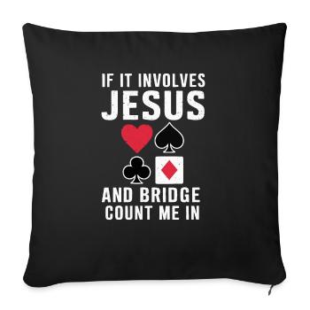 Cadeau pour le jeu de cartes Bridge - Housse de coussin décorative 45 x 45 cm - noir - Devant