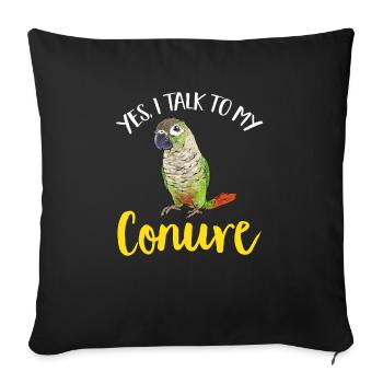 Molina Parakeet Parrot Bird Parakeet - Sofa pillowcase 17,3'' x 17,3'' (45 x 45 cm) - black - Front