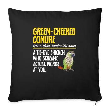 Molina Parakeet Parrot Bird Parakeet - Sofa pillowcase 17,3'' x 17,3'' (45 x 45 cm) - black - Front