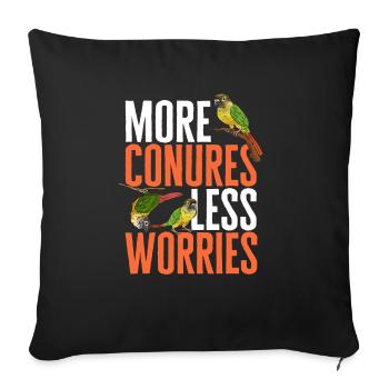 Molina Parakeet Parrot Bird Parakeet - Sofa pillowcase 17,3'' x 17,3'' (45 x 45 cm) - black - Front