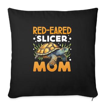 Red-eared turtle lovers - Sofa pillowcase 17,3'' x 17,3'' (45 x 45 cm) - black - Front