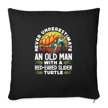Red-eared turtle lovers - Sofa pillowcase 17,3'' x 17,3'' (45 x 45 cm) - black - Front