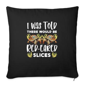 Red-eared turtle lovers - Sofa pillowcase 17,3'' x 17,3'' (45 x 45 cm) - black - Front