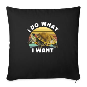 Red-eared turtle lovers - Sofa pillowcase 17,3'' x 17,3'' (45 x 45 cm) - black - Front
