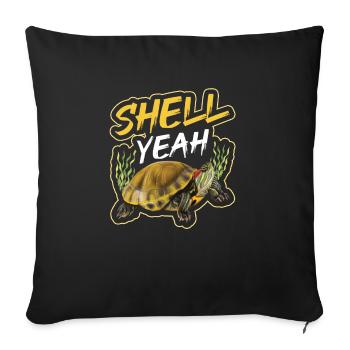 Red-eared turtle lovers - Sofa pillowcase 17,3'' x 17,3'' (45 x 45 cm) - black - Front