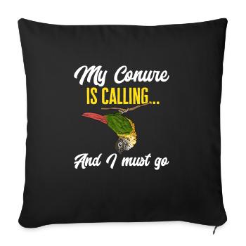 Perruche Molina Perroquet Perruche oiseau - Housse de coussin décorative 45 x 45 cm - noir - Devant