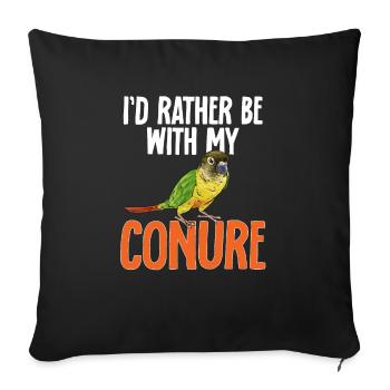 Molina Parakeet Parrot Bird Parakeet - Sofa pillowcase 17,3'' x 17,3'' (45 x 45 cm) - black - Front