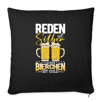 Bier Spruch, Bierchen Bierliebhaber & Biertrinker - Sofakissenbezug 45 x 45 cm - Schwarz - Vorne