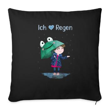 I love rain - Sofa pillowcase 17,3'' x 17,3'' (45 x 45 cm) - black - Front