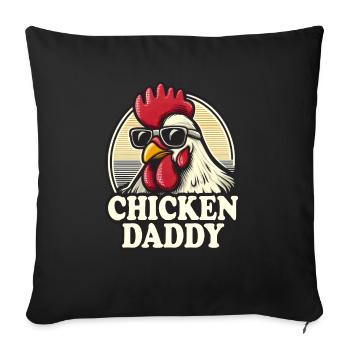 Chicken Daddy Funny Farmer Rooster Vintage Farming - Sofa pillowcase 17,3'' x 17,3'' (45 x 45 cm) - black - Front