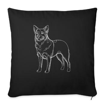 Line Art Australian Cattle Dog - Sofa pillowcase 17,3'' x 17,3'' (45 x 45 cm) - black - Front