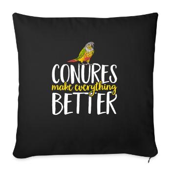 Molina Parakeet Parrot Bird Parakeet - Sofa pillowcase 17,3'' x 17,3'' (45 x 45 cm) - black - Front