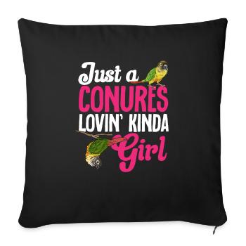 Molina Parakeet Parrot Bird Parakeet - Sofa pillowcase 17,3'' x 17,3'' (45 x 45 cm) - black - Front