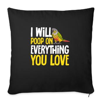 Molina Parakeet Parrot Bird Parakeet - Sofa pillowcase 17,3'' x 17,3'' (45 x 45 cm) - black - Front