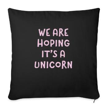 Nous espérons que c’est une licorne drôle d’amoureux magique - Housse de coussin décorative 45 x 45 cm - noir - Devant