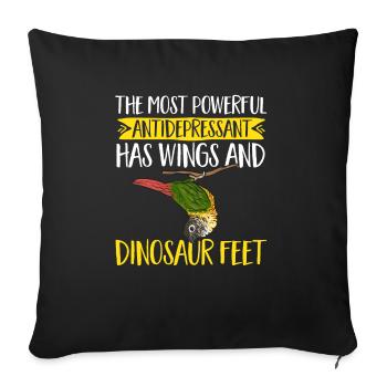 Molina Parakeet Parrot Bird Parakeet - Sofa pillowcase 17,3'' x 17,3'' (45 x 45 cm) - black - Front