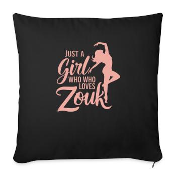Zouk-Tanz-Geschenk - Sofakissenbezug 45 x 45 cm - Schwarz - Vorne