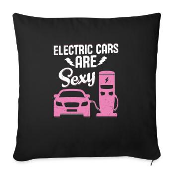 Les voitures électriques sont un véhicule électrique sexy - Housse de coussin décorative 45 x 45 cm - noir - Devant