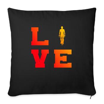 Cyclisme Femmes Cyclistes Cyclisme VTT - Housse de coussin décorative 45 x 45 cm - noir - Devant