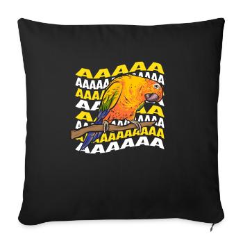 Parakeet, Parrot, Parakeet, Bird - Sofa pillowcase 17,3'' x 17,3'' (45 x 45 cm) - black - Front