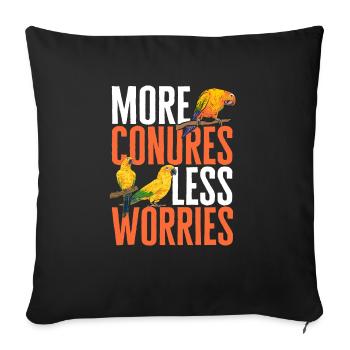 Parakeet, Parrot, Parakeet, Bird - Sofa pillowcase 17,3'' x 17,3'' (45 x 45 cm) - black - Front
