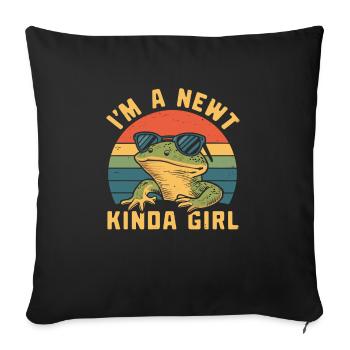 Funny newt saying - Sofa pillowcase 17,3'' x 17,3'' (45 x 45 cm) - black - Front