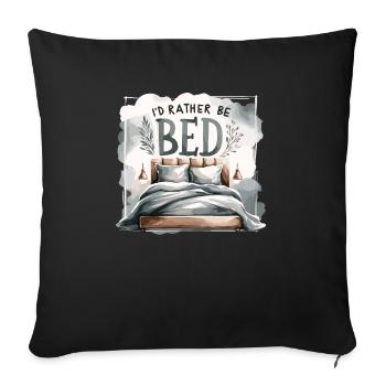 Je préfère être au lit Amoureux du sommeil Dormir paresseux - Housse de coussin décorative 45 x 45 cm - noir - Devant