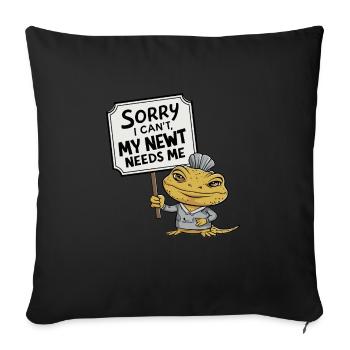 Funny newt saying - Sofa pillowcase 17,3'' x 17,3'' (45 x 45 cm) - black - Front