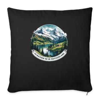 Je préfère être en Suisse vacancier - Housse de coussin décorative 45 x 45 cm - noir - Devant