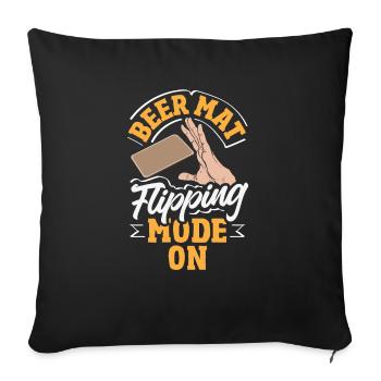 Bierdeckel Umdrehen Spiel Bier - Sofakissenbezug 45 x 45 cm - Schwarz - Vorne