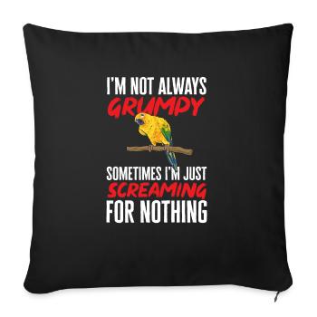 Parakeet, Parrot, Parakeet, Bird - Sofa pillowcase 17,3'' x 17,3'' (45 x 45 cm) - black - Front