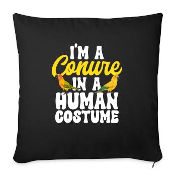 Parakeet, Parrot, Parakeet, Bird - Sofa pillowcase 17,3'' x 17,3'' (45 x 45 cm) - black - Front
