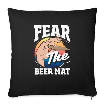Bierdeckel Umdrehen Spiel Bier - Sofakissenbezug 45 x 45 cm - Schwarz - Vorne