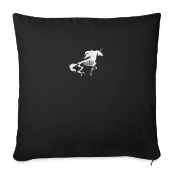 Licorne Squelette Drôle Arc-en-ciel Licorne Magique - Housse de coussin décorative 45 x 45 cm - noir - Devant