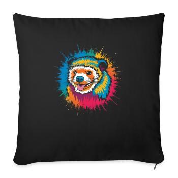 Binturong Bearcat Gift - Sofa pillowcase 17,3'' x 17,3'' (45 x 45 cm) - black - Front