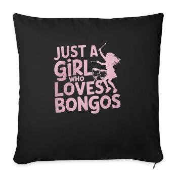 Bongo Music Gift - Sofa pillowcase 17,3'' x 17,3'' (45 x 45 cm) - black - Front