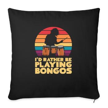 Bongo Music Gift - Sofa pillowcase 17,3'' x 17,3'' (45 x 45 cm) - black - Front