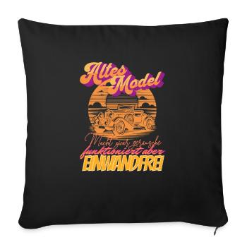 Geburtstag Altes Auto Model Sunset lustiger Spruch - Sofakissenbezug 45 x 45 cm - Schwarz - Vorne